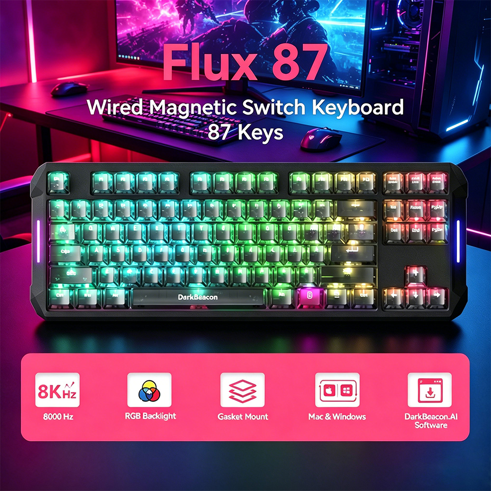 Esports Gaming Photo - Klawiatura gamingowa DarkBeacon Flux 87 Hall