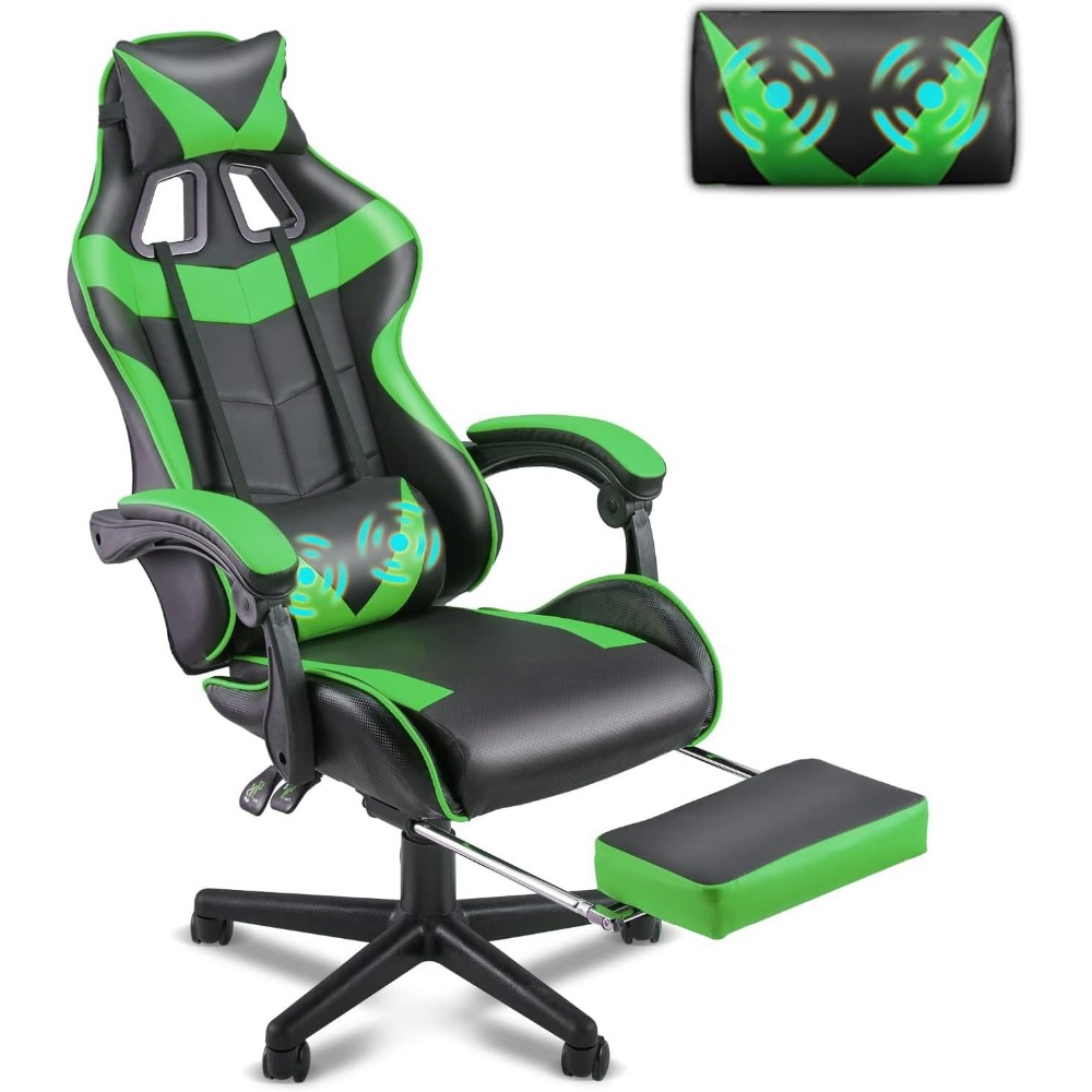 Gaming & Esports District - Ergonomiczne krzesło gamingowe z podnóżkiem i