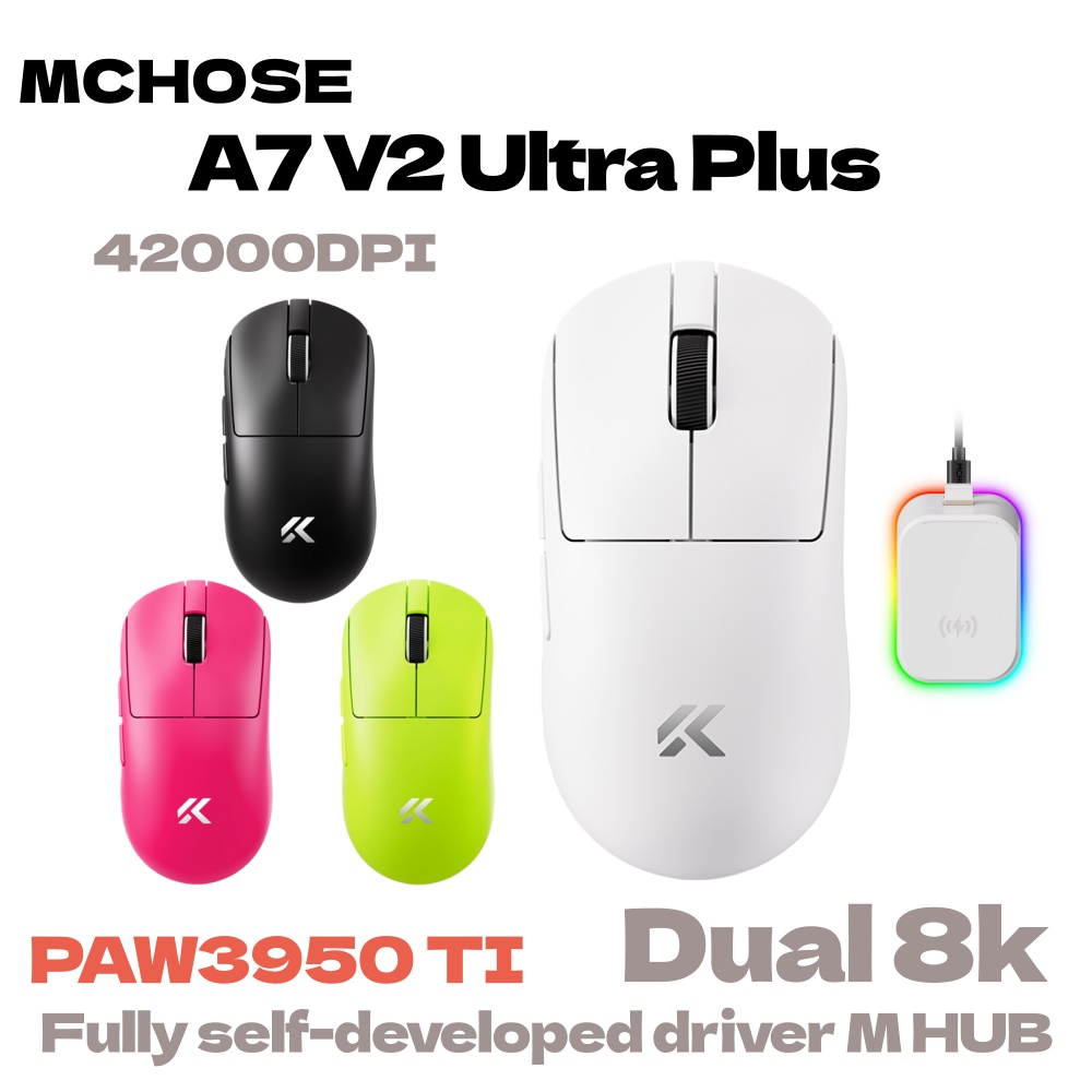 Esports Gaming Mouse Wireless - MCHOSE A7 V2 Ultra Plus Lekka