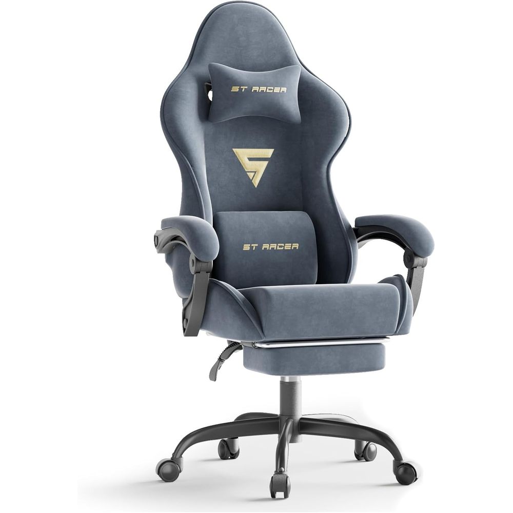 Gaming & Esports District - Ergonomiczne krzesło gamingowe z podnóżkiem i