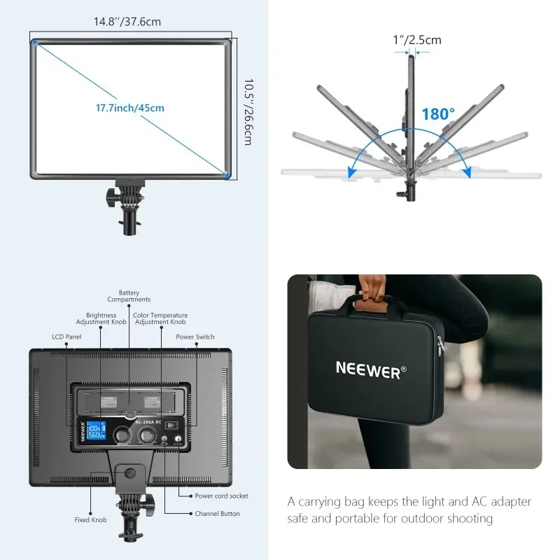 Lampa wideo LED NL288 z pilote – Led Light Panel Stream recenzja i cena