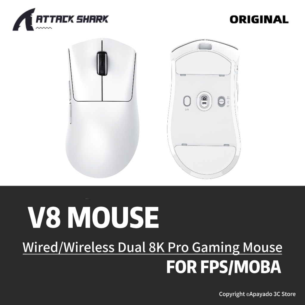 Mysz gamingowa ATTACK SHARK V8 – Esports Gaming Mouse Wireless recenzja i cena
